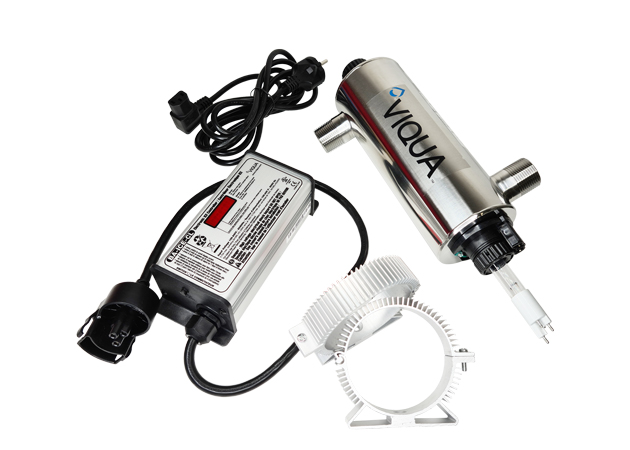 Obsah balení UV lampy VIQUA VH150 pro dezinfekci vody