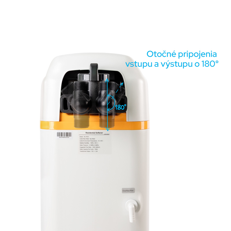 Otočné připojení vstupu a výstupu o 180°