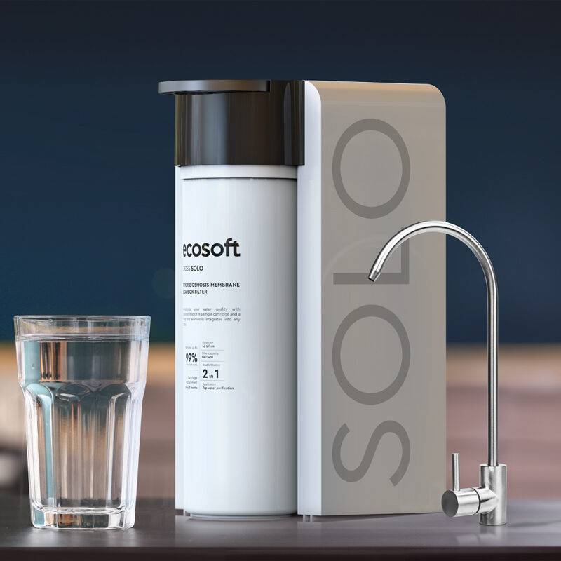 Čerstvá a čistá pitná voda s reverzní osmózou Ecososft CROSS Solo